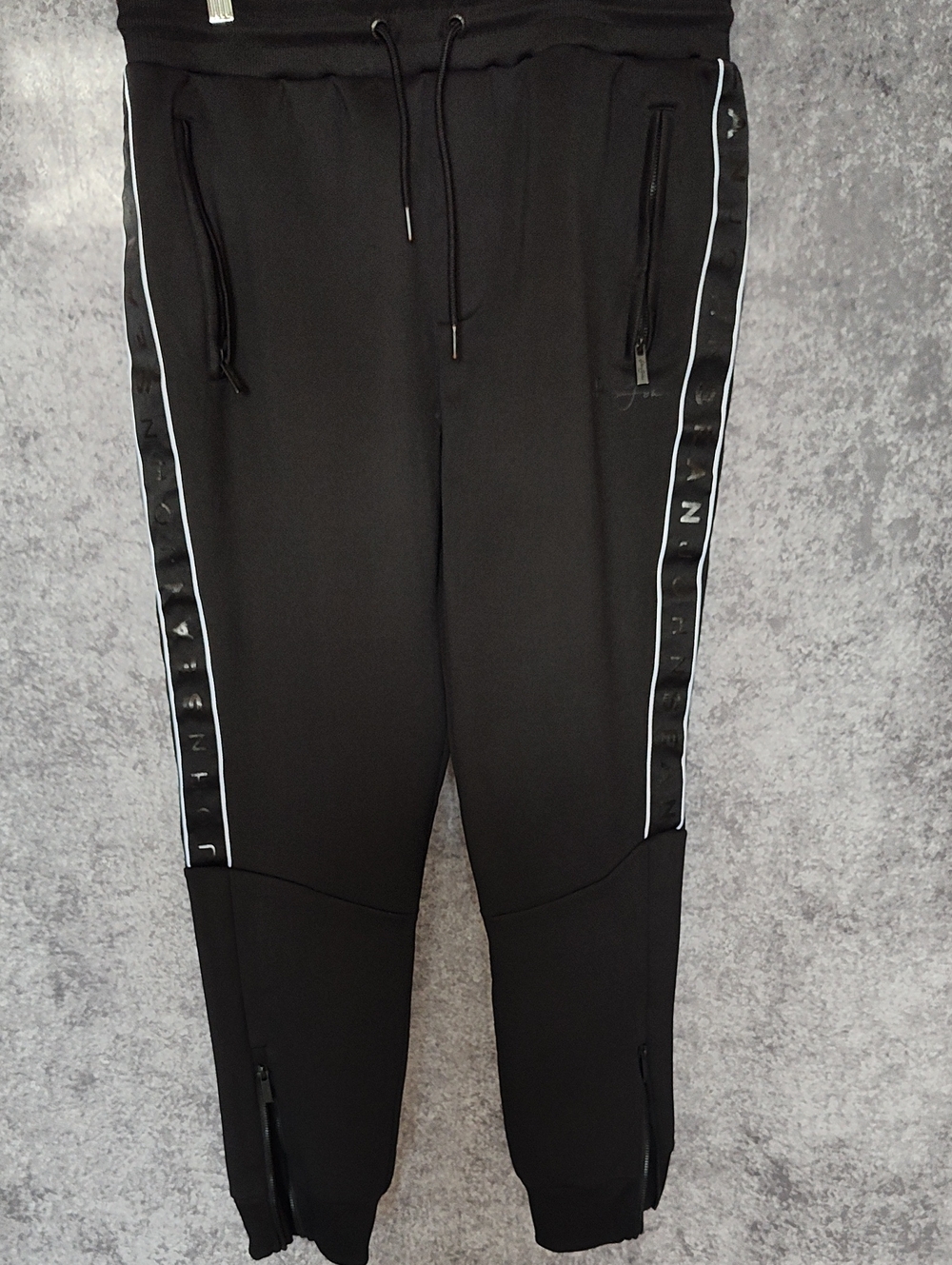 Sean John Black Men's Jogger Pants with Side Stripe
